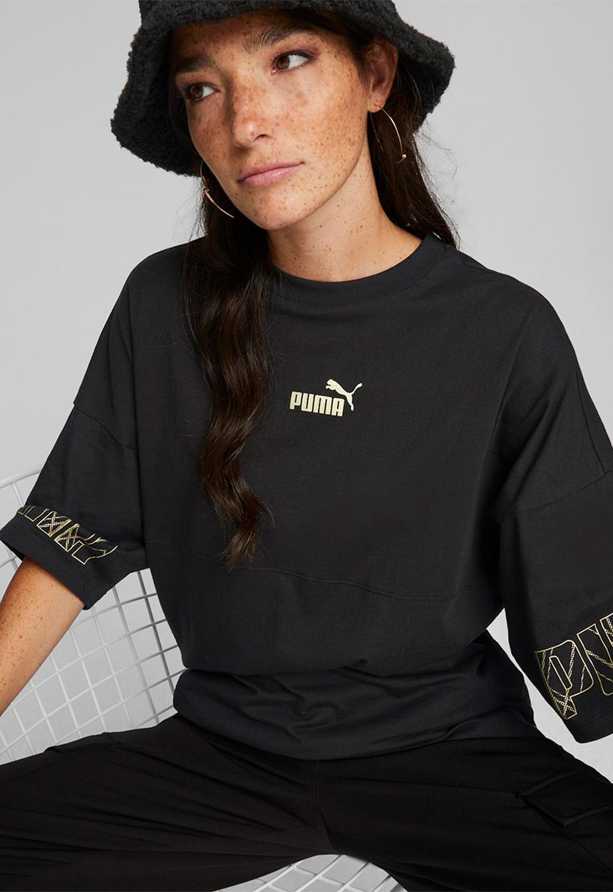 PUMA - Puma power deco glam tee - puma black