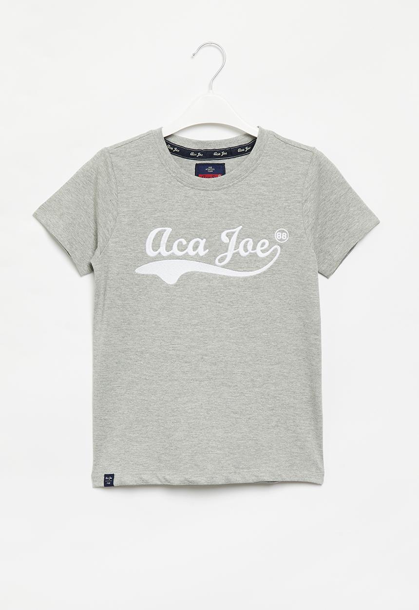 Aca Joe - Boys aca joe swish print tee - grey melange