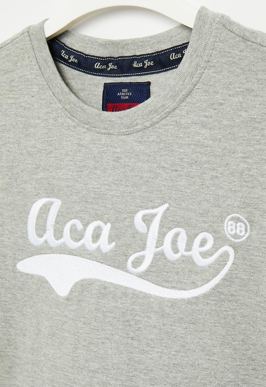 Aca Joe - Boys aca joe swish print tee - grey melange