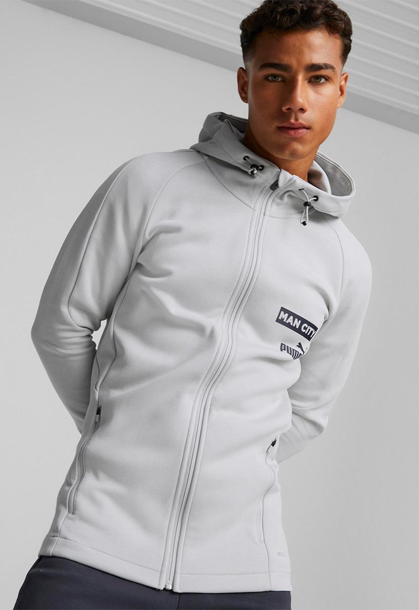 PUMA - Mcfc casuals hoody jkt - gray violet-parisian night