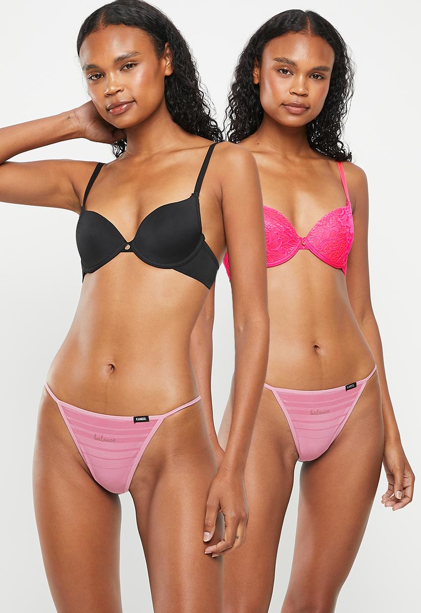 KANGOL - 2 Pack colour mf - black & neon candy pink