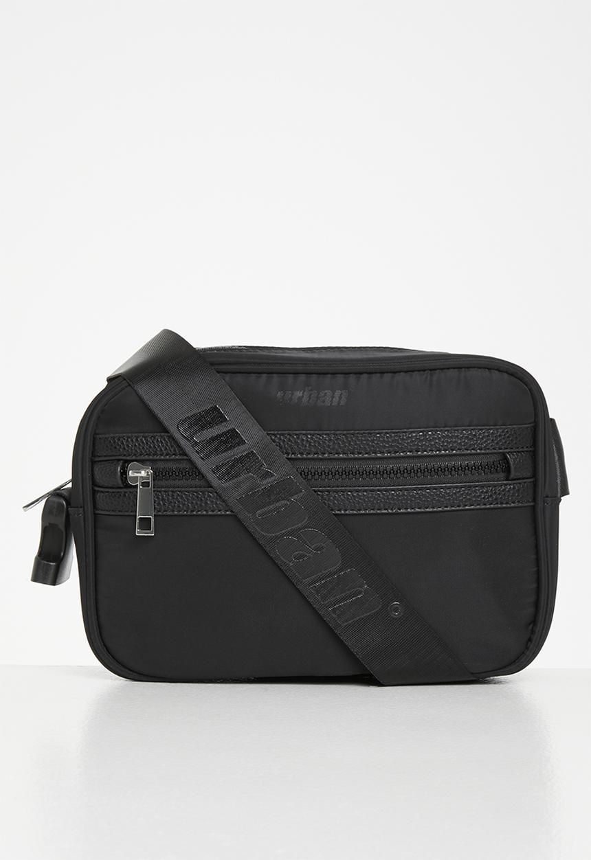 urban° - Urban cross body tonal branding bag - black