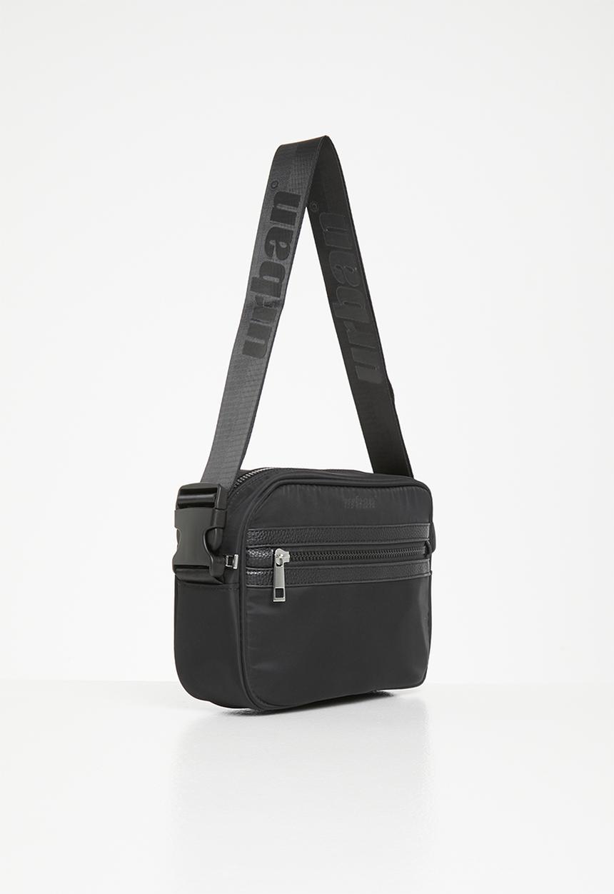 urban° - Urban cross body tonal branding bag - black