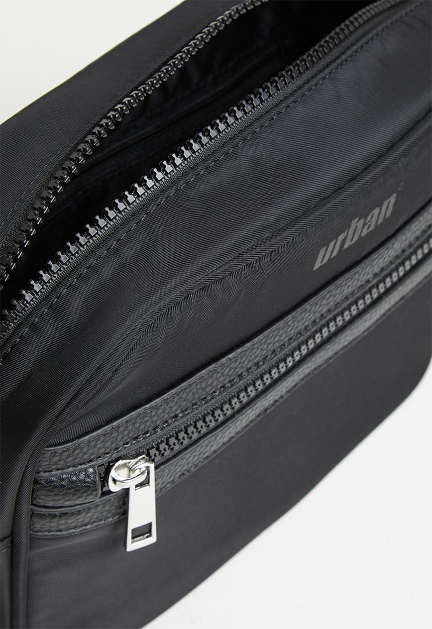 urban° - Urban cross body tonal branding bag - black