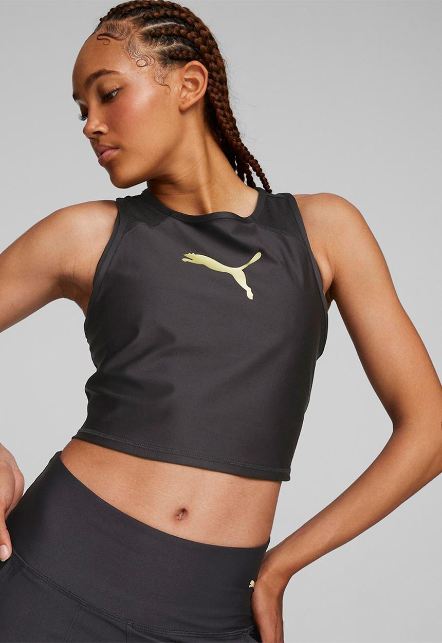 PUMA - Puma fit eversculpt fitted tank - puma black &  metallic gold