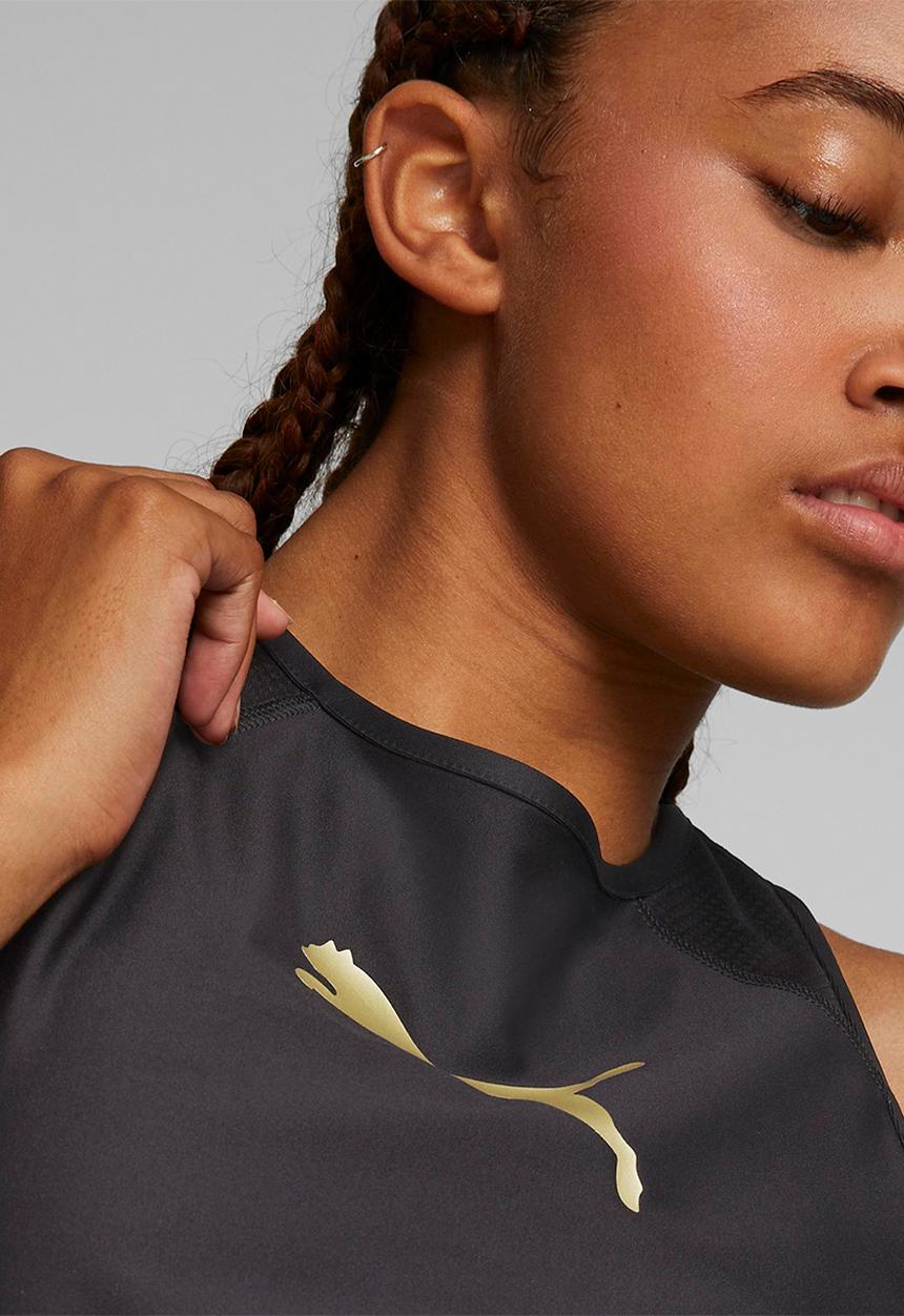 PUMA - Puma fit eversculpt fitted tank - puma black &  metallic gold