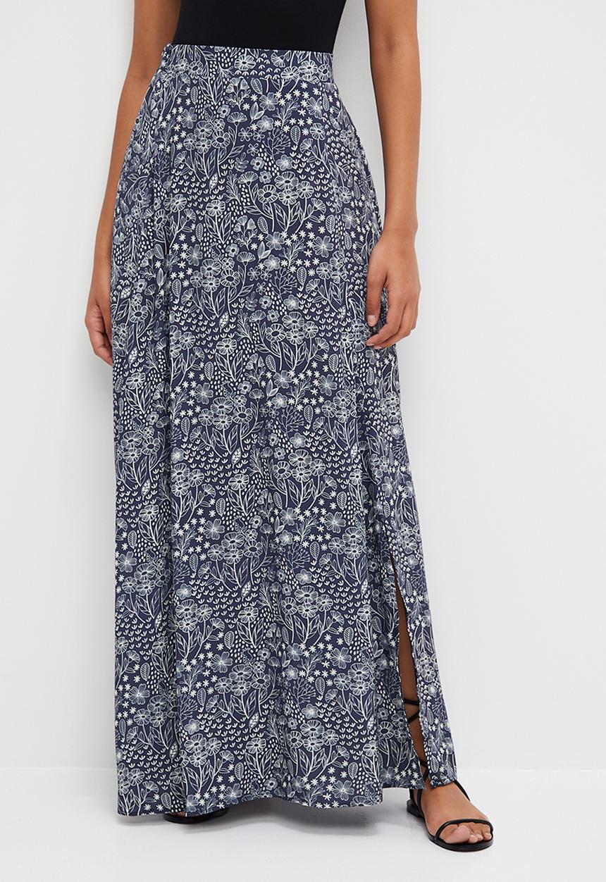 edit - Maxi collumn slip skirt - navy