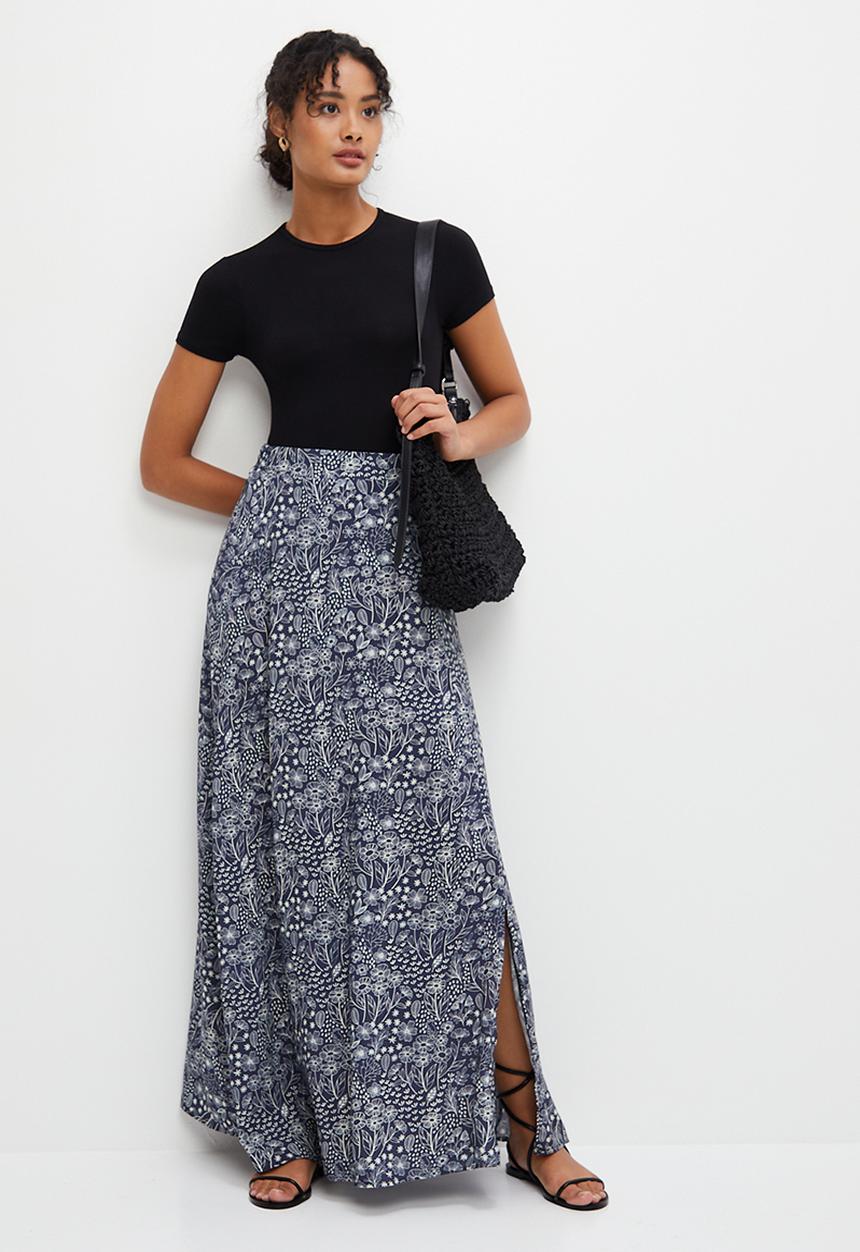 edit - Maxi collumn slip skirt - navy