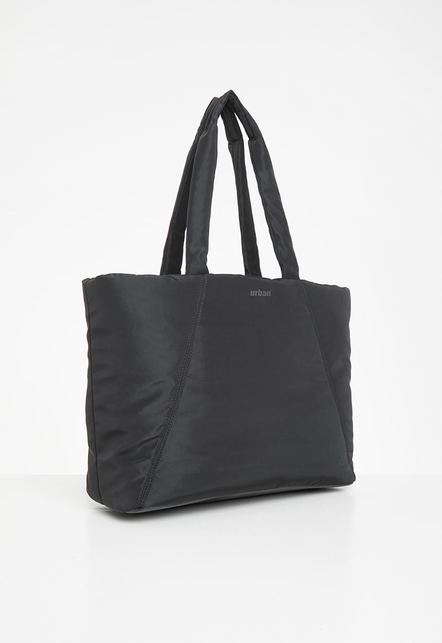 urban° - Urban padded tote tonal high square print bag - jet black