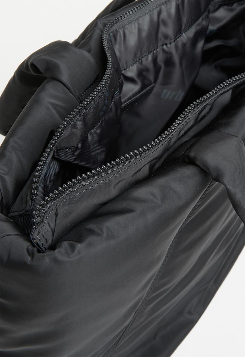 urban° - Urban padded tote tonal high square print bag - jet black