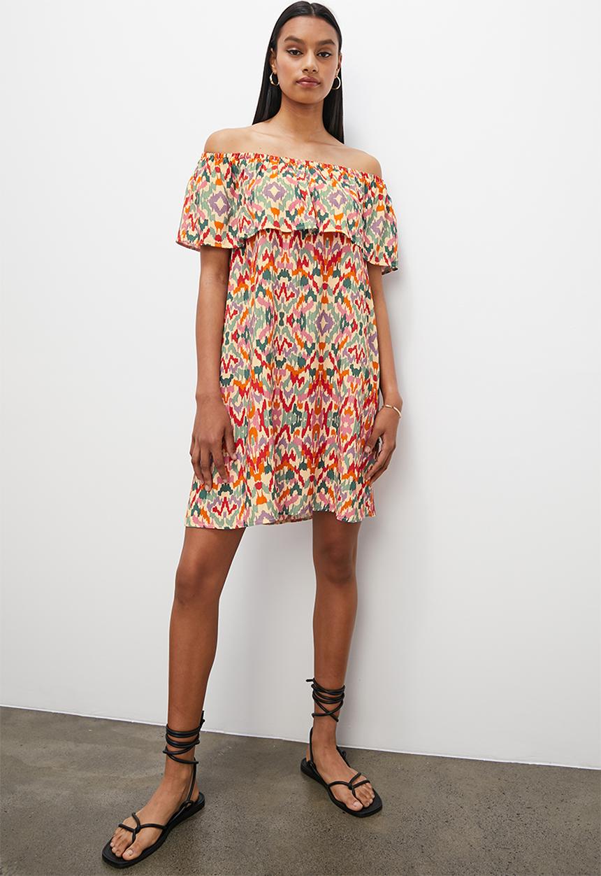 Superbalist - Peasant off the shoulder dress - multi 