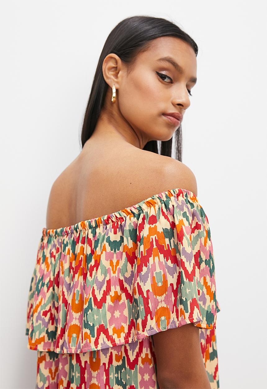 Superbalist - Peasant off the shoulder dress - multi 