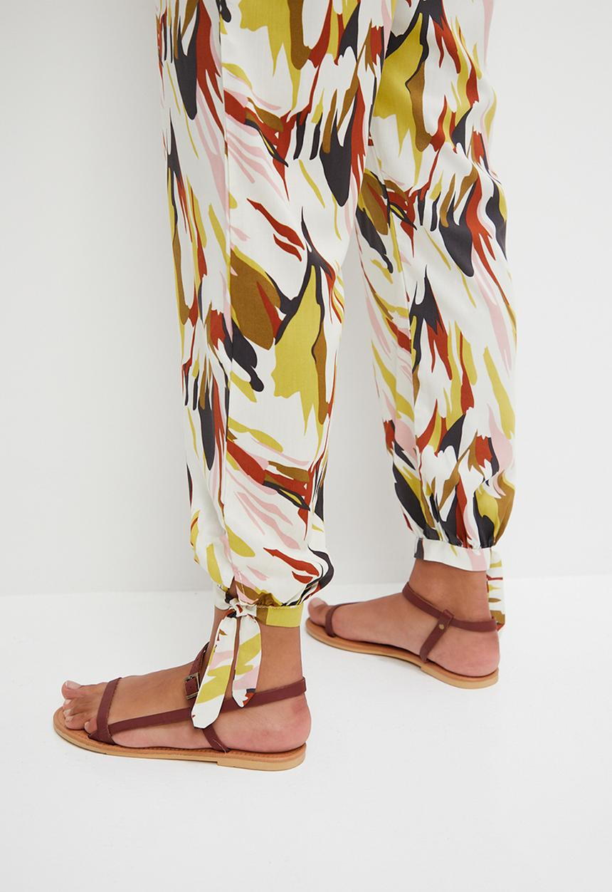 edit - Scoop neck tie detail jumpsuit - multi
