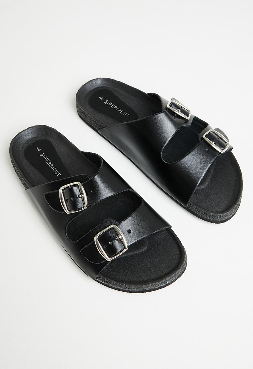 Superbalist - Bella cross strap slide- black