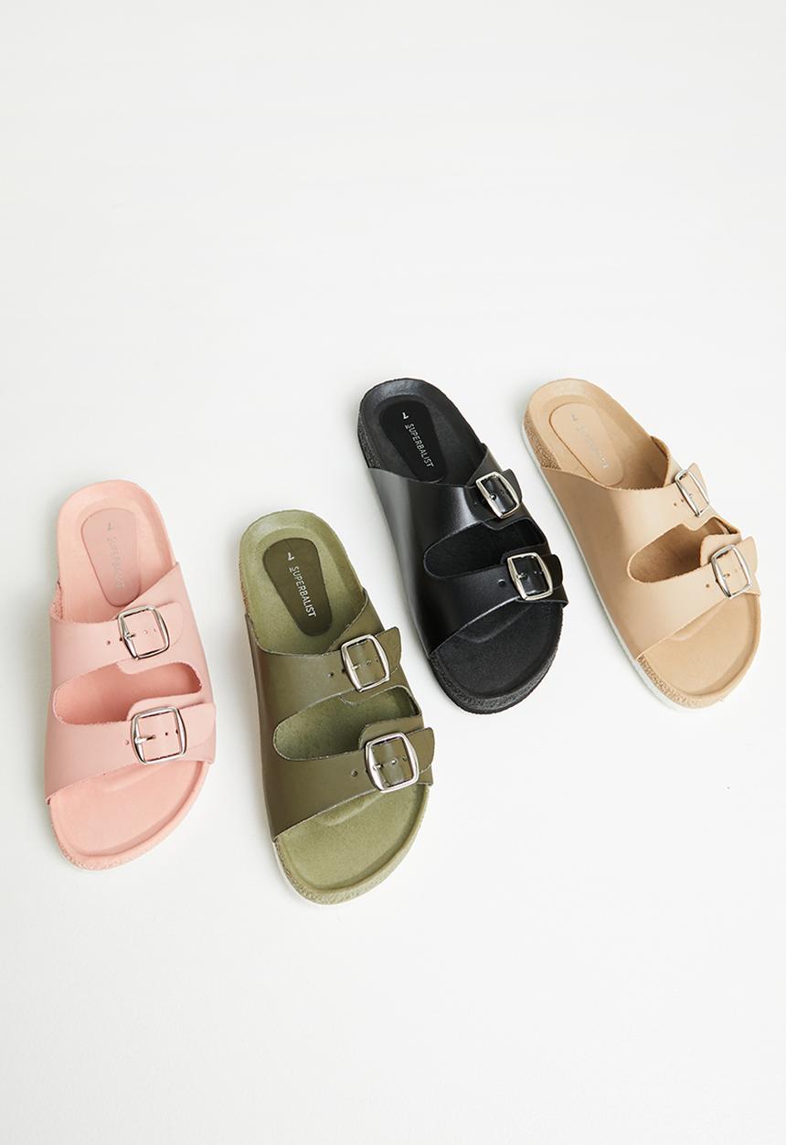Superbalist - Bella cross strap slide- black