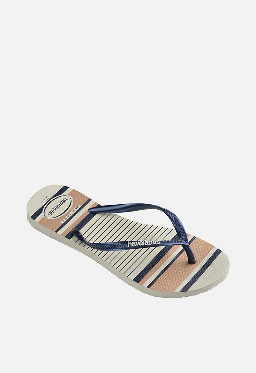 Havaianas - Slim nautical - white & navy blue