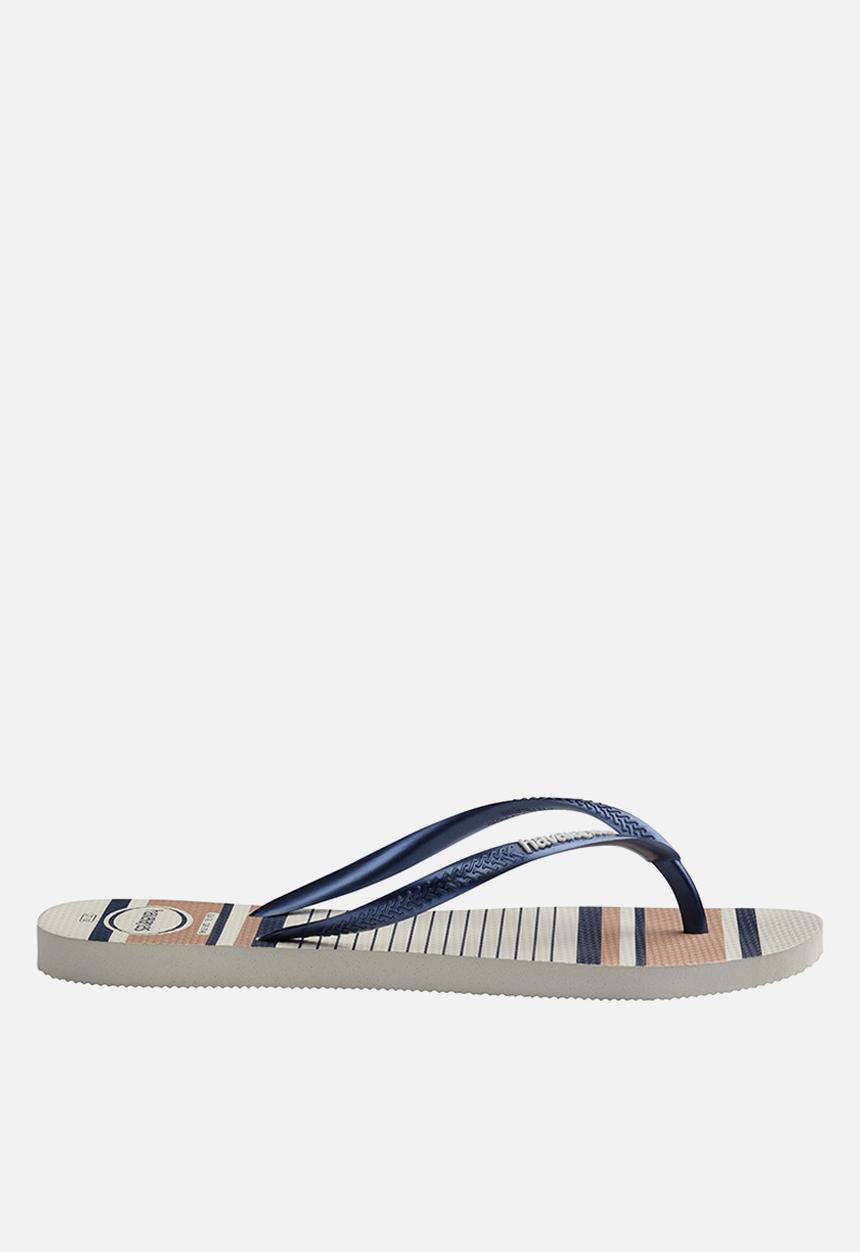 Havaianas - Slim nautical - white & navy blue