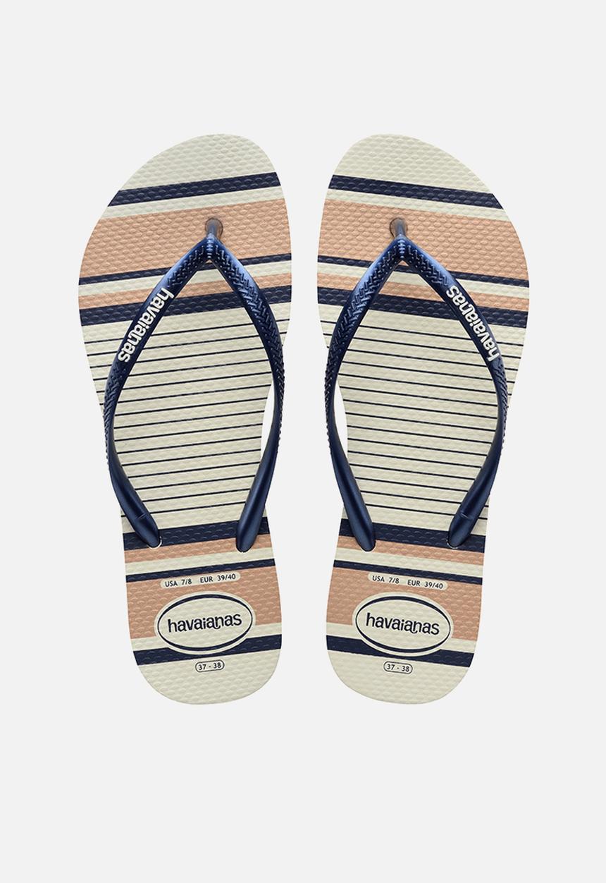 Havaianas - Slim nautical - white & navy blue