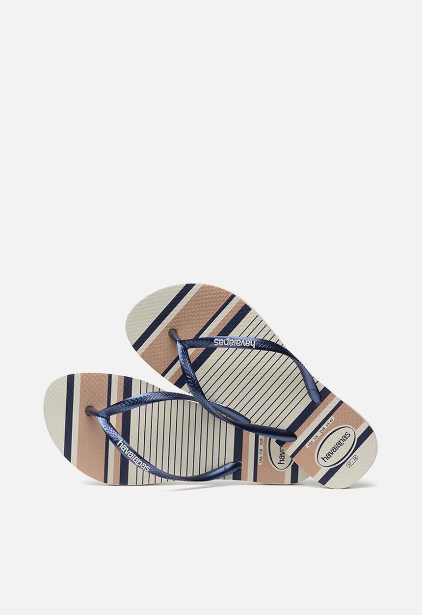 Havaianas - Slim nautical - white & navy blue