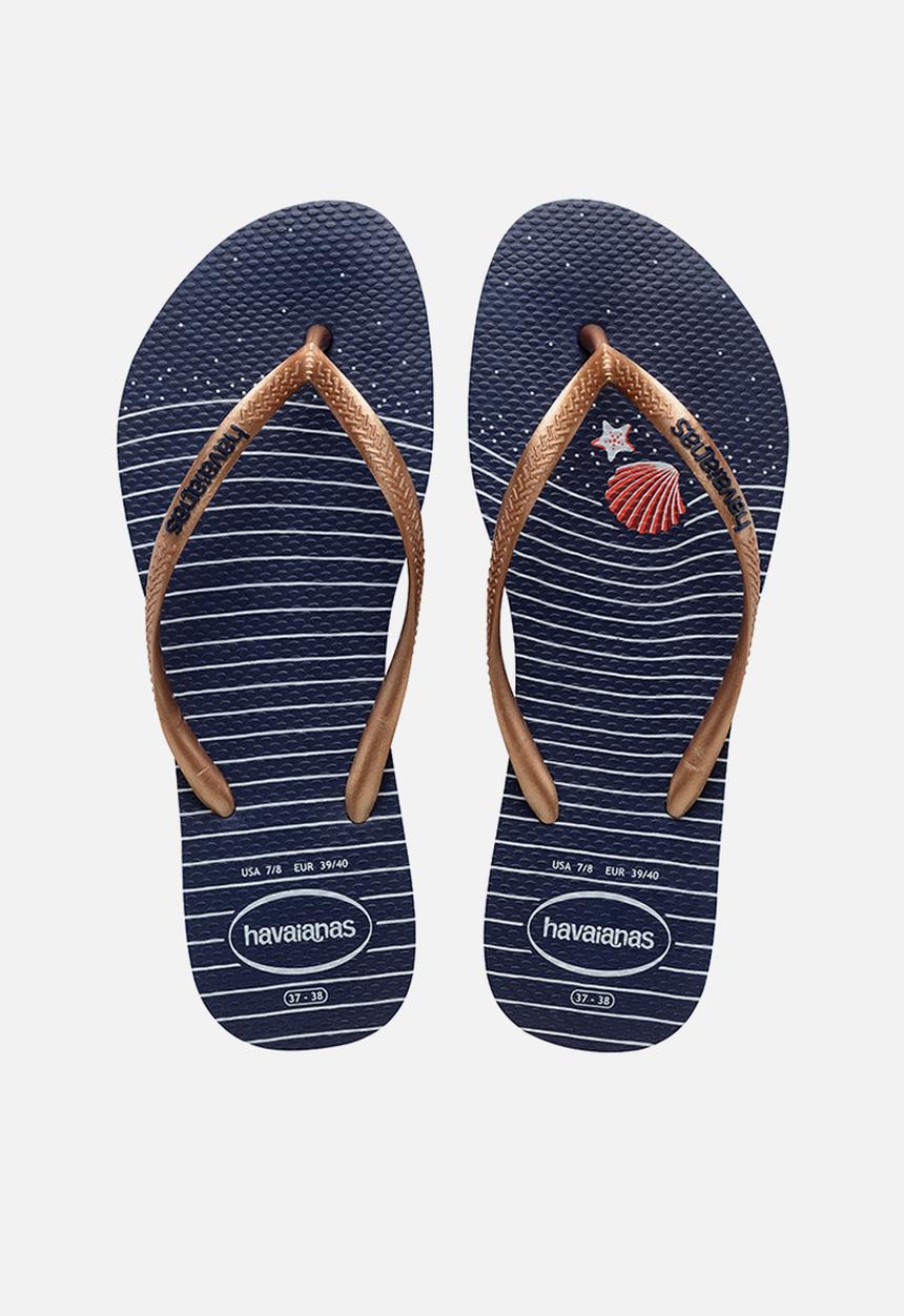 Havaianas - Slim nautical - navy blue/ rose gold/ navy blue