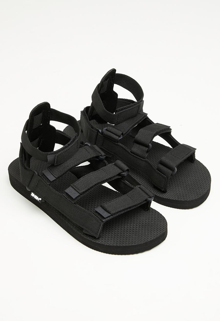 Tom Tom - Gladiator velcro strap sandal - black