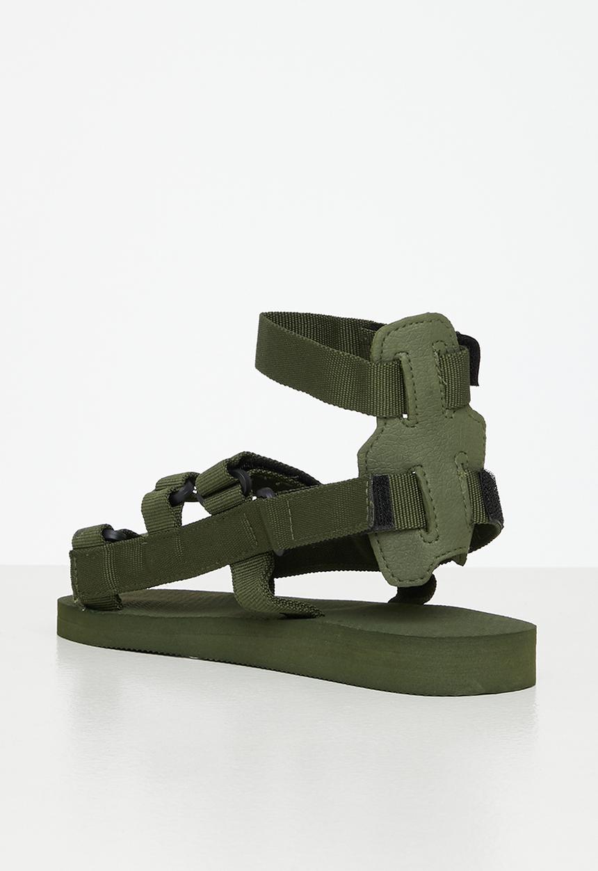 Tom Tom - Gladiator velcro strap sandal - olive