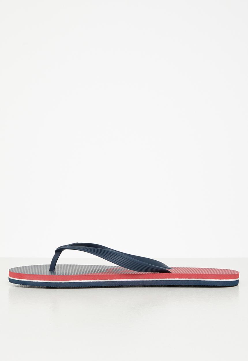 POLO - Crest colour block flip flop - red