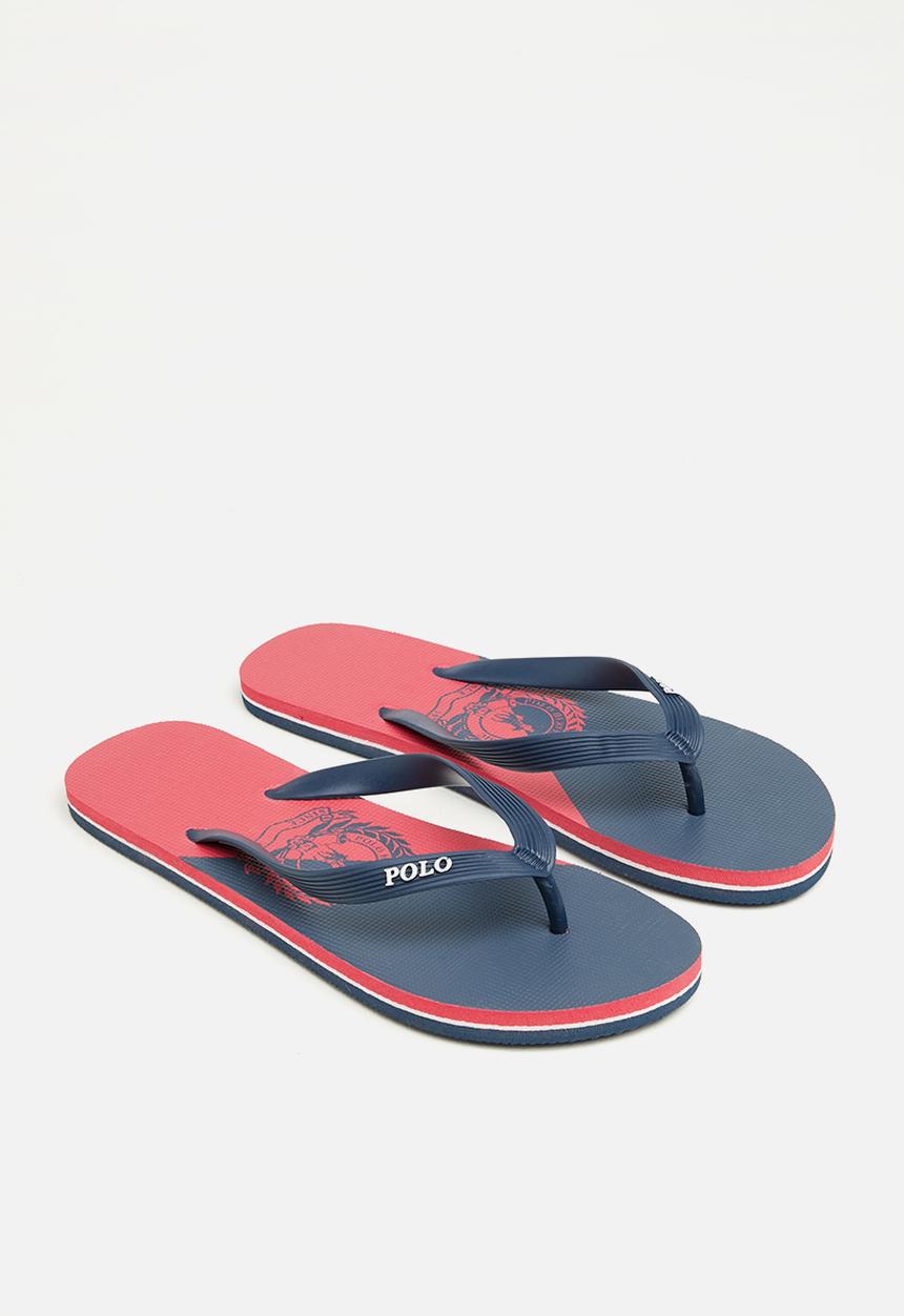POLO - Crest colour block flip flop - red
