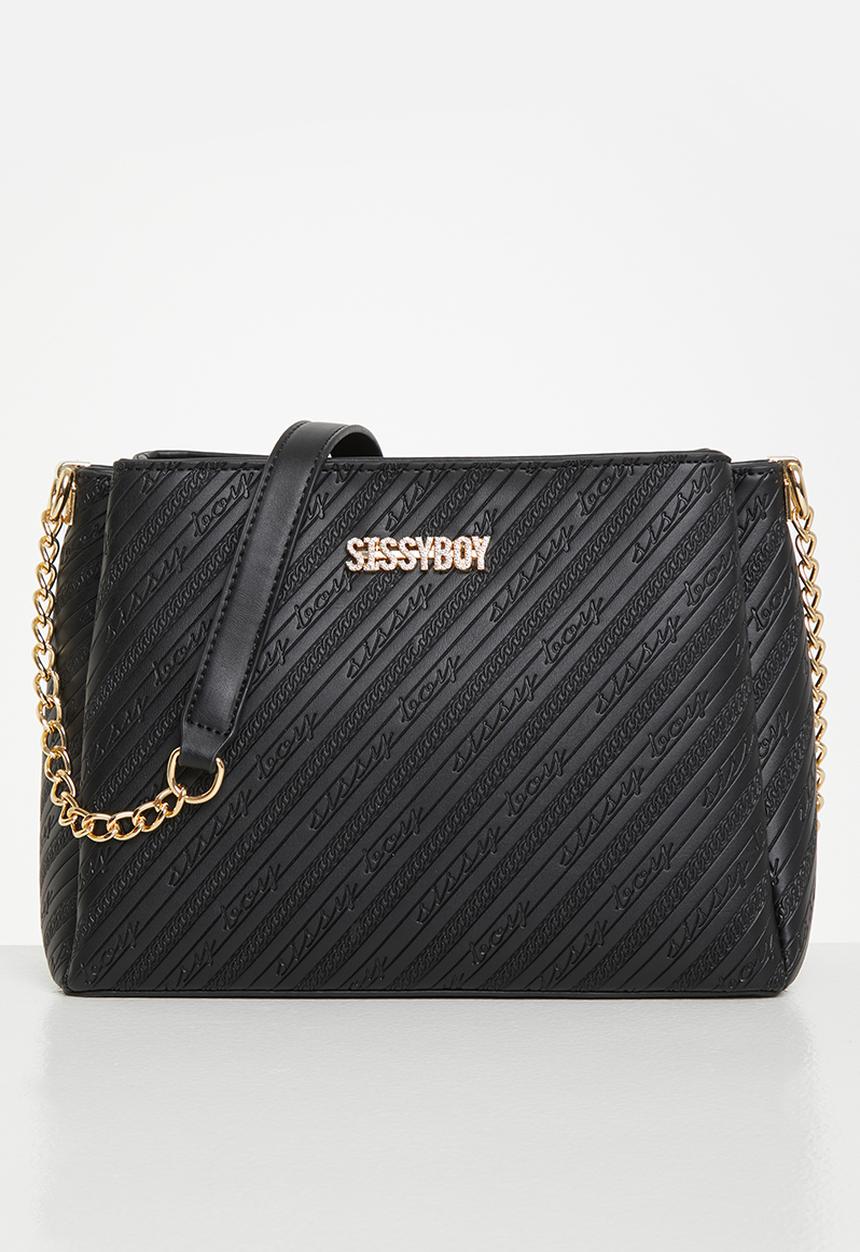 SISSY BOY - Sissyboy all over emboss print crossbody - black