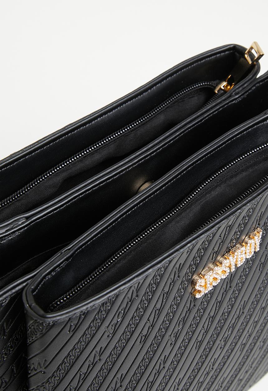 SISSY BOY - Sissyboy all over emboss print crossbody - black