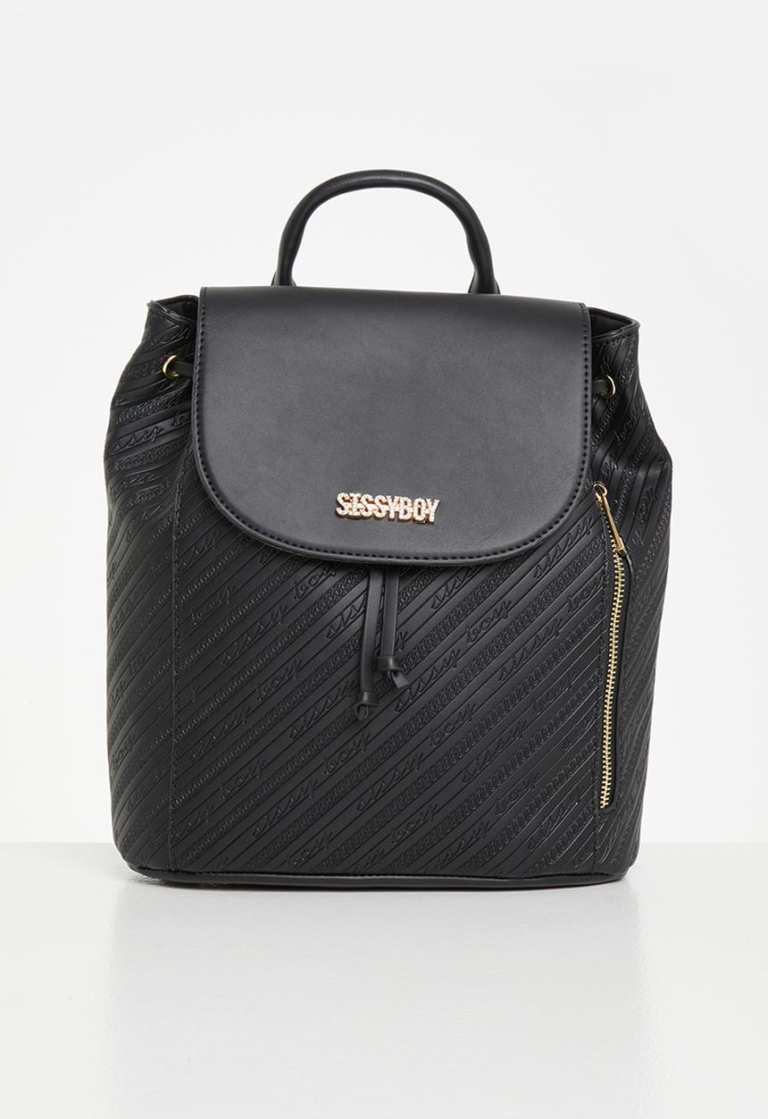 SISSY BOY - Sissyboy all over emboss print backpack - black