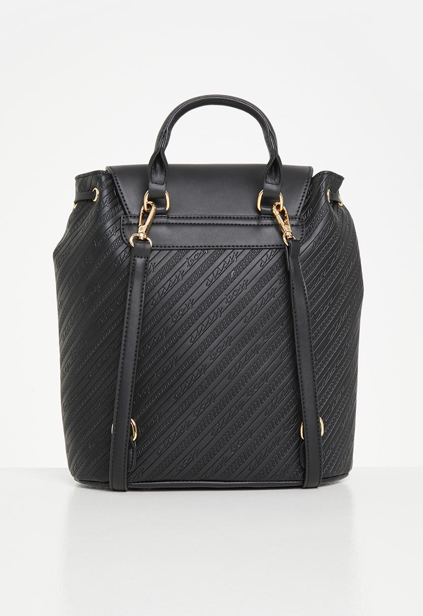 SISSY BOY - Sissyboy all over emboss print backpack - black