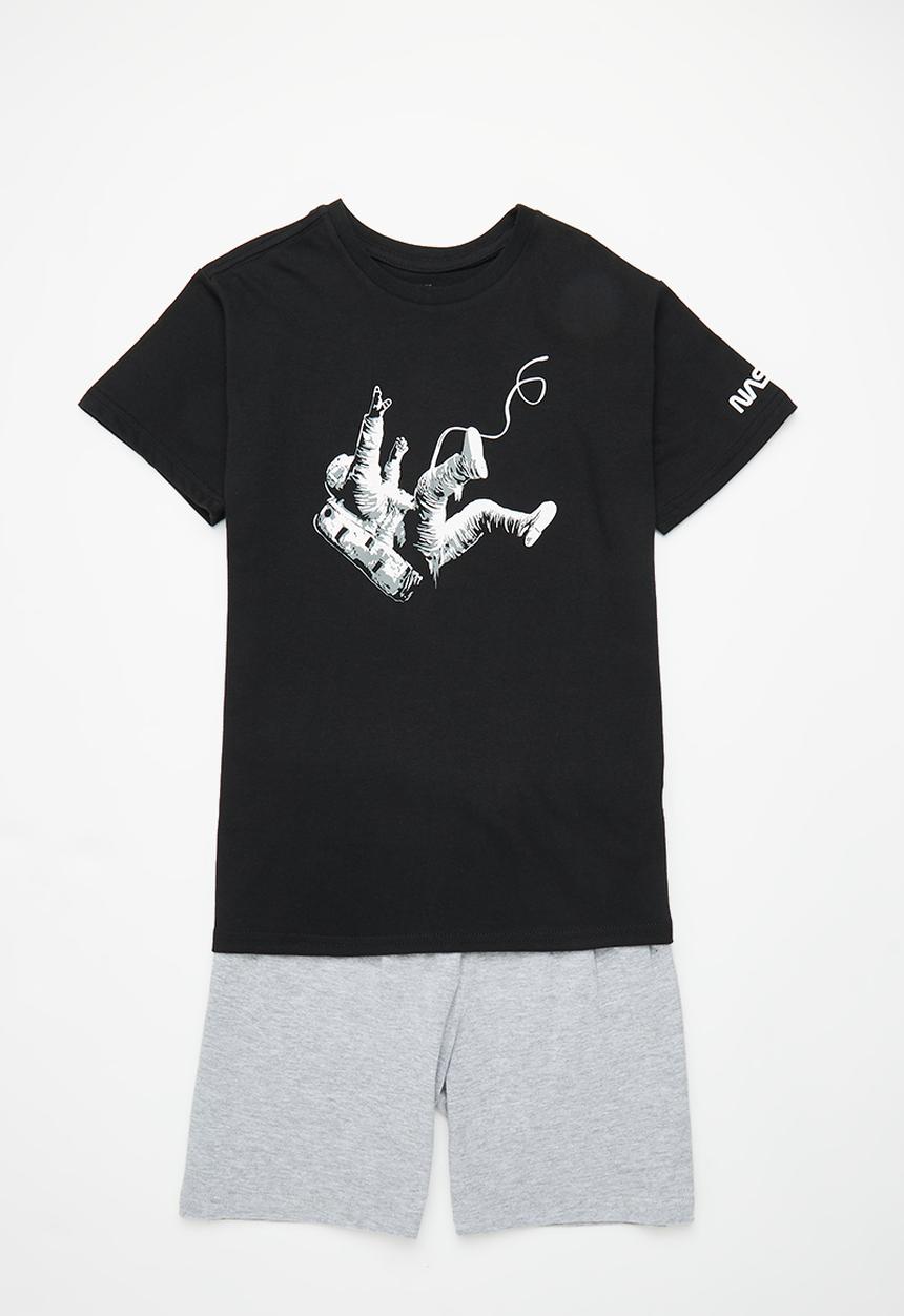 Superbalist - Nasa summer pj set - black & grey