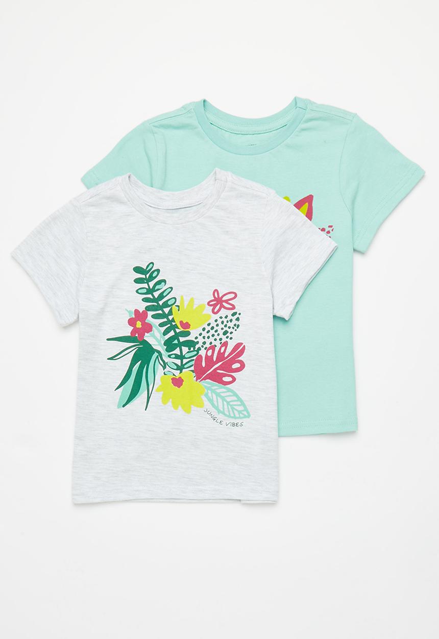 Superbalist - 2 Pack printed tees - mint & ice melange