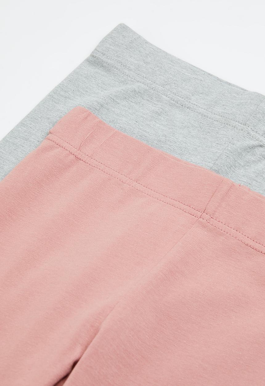 Superbalist - Girls 2 pack legging - grey mel & pink