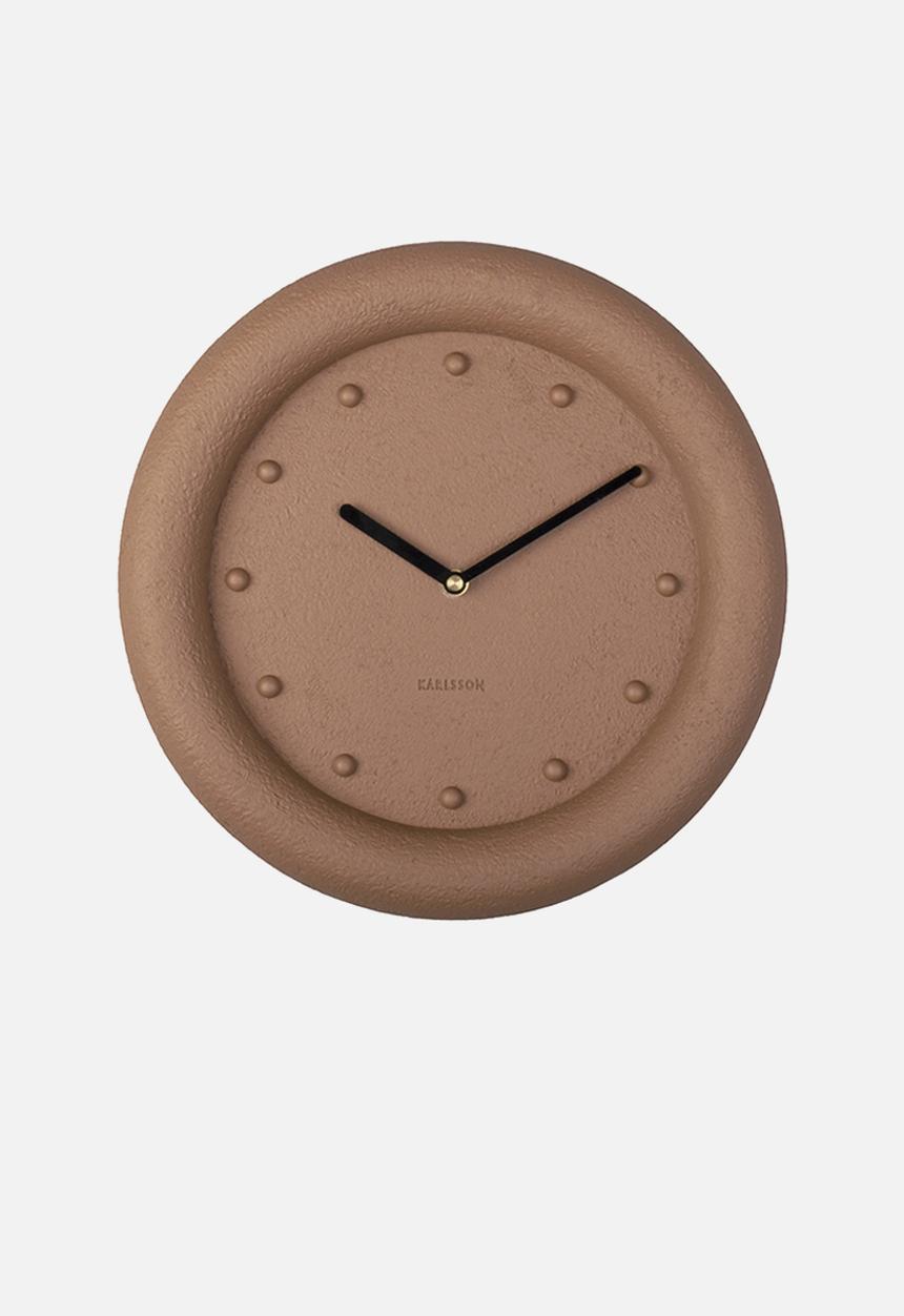 Present Time - Petra wall clock - terracotta orange