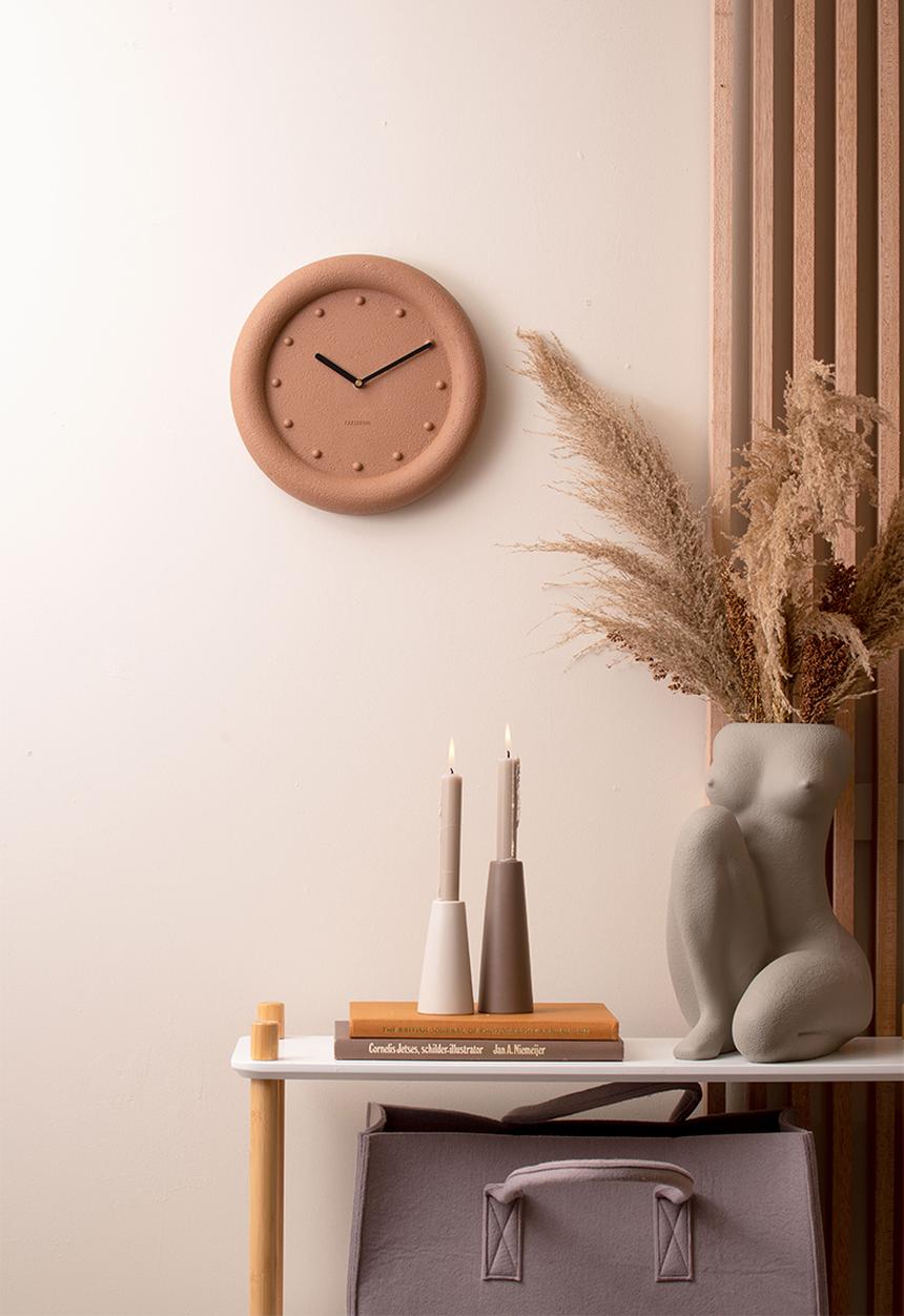 Present Time - Petra wall clock - terracotta orange