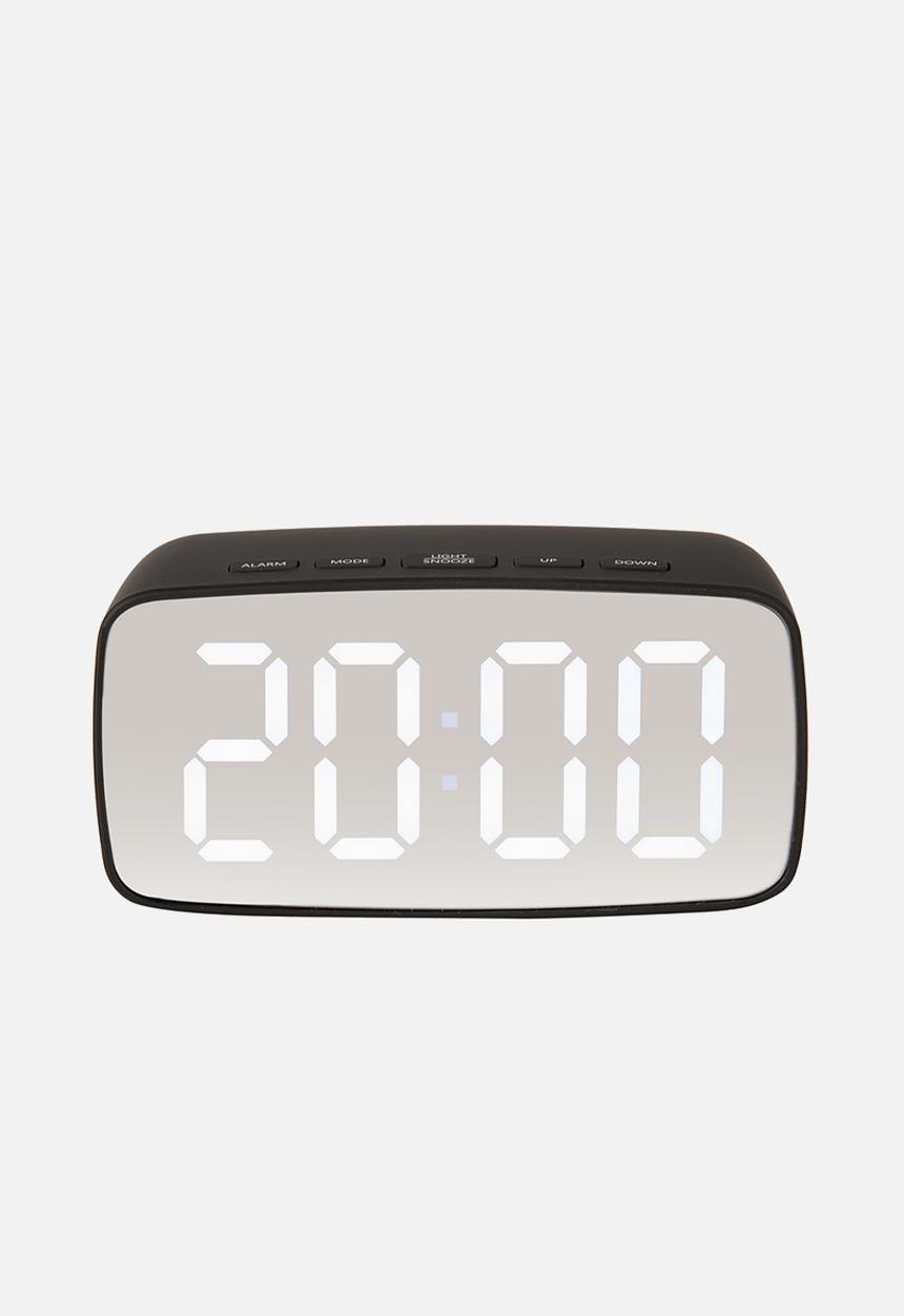 Present Time - Led mirror alarm clock - black
