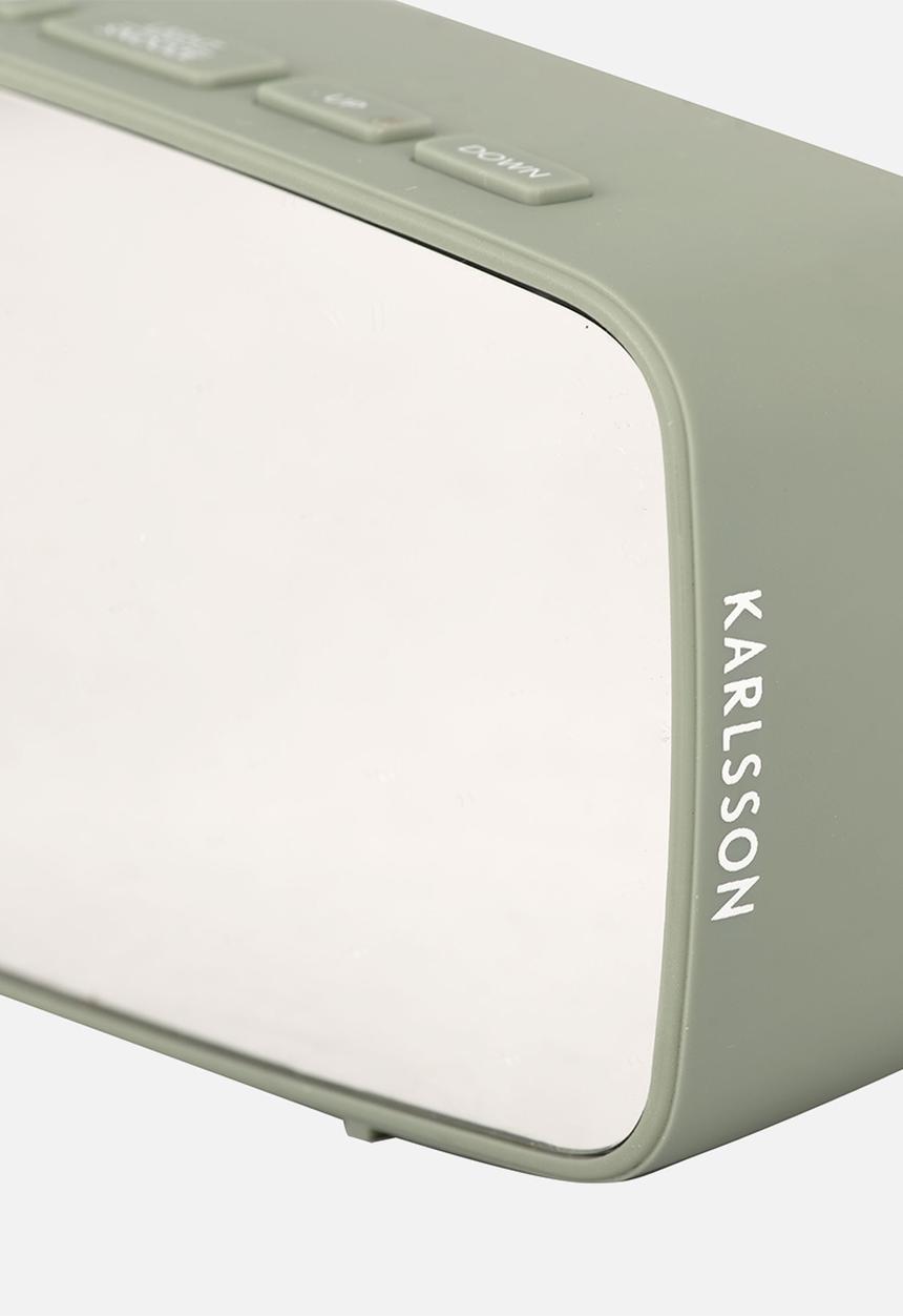 Present Time - Led mirror alarm clock - jungle green