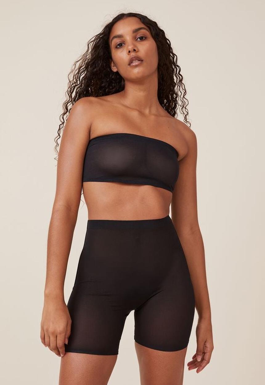 Cotton On - Power mesh shapewear high waist short - black