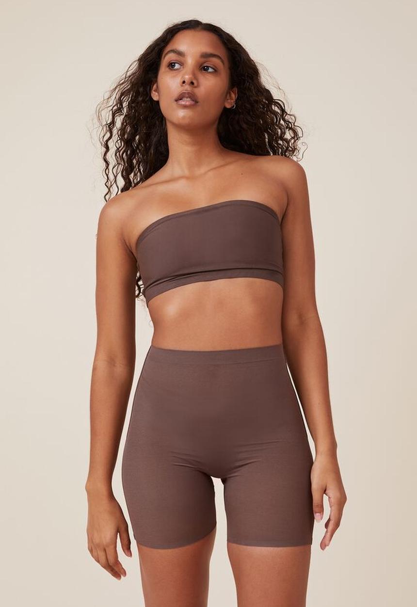 Cotton On - Power mesh shapewear high waist short - espresso