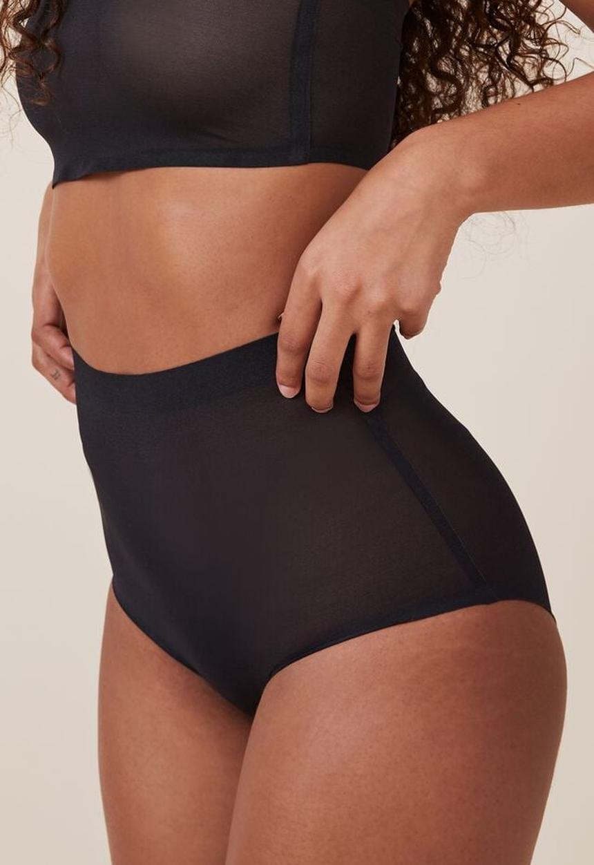 Cotton On - Power mesh shapewear highwaisted bikini - black