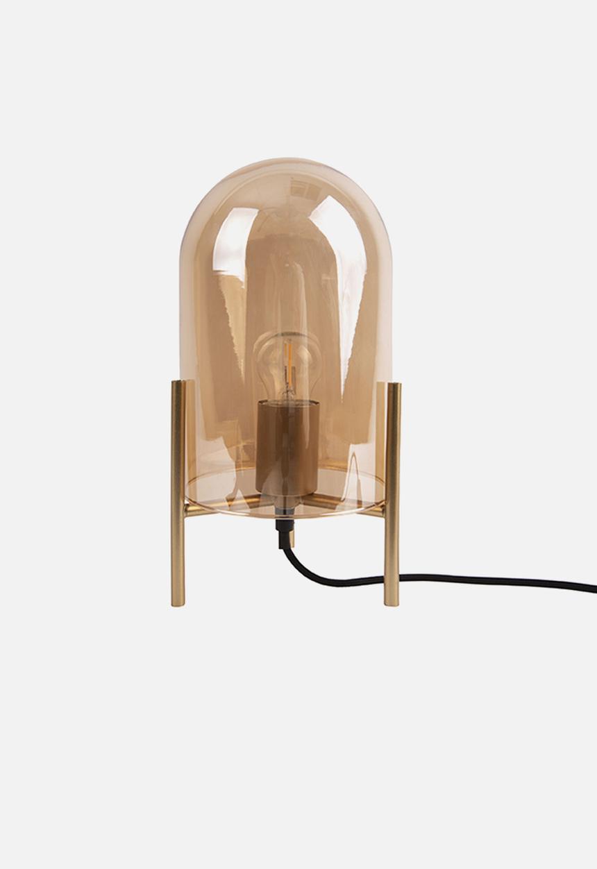 Present Time - Table lamp glass bell - amber brown