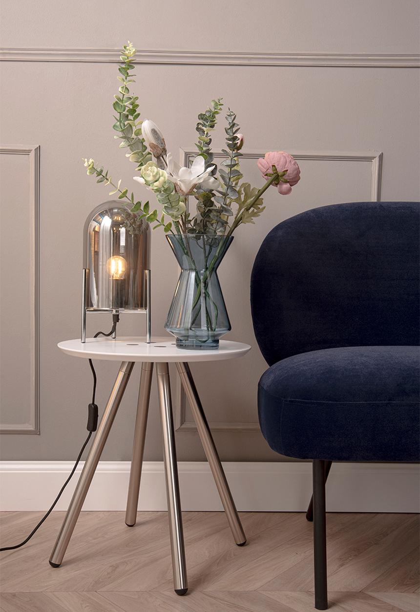 Present Time - Table lamp glass bell - grey