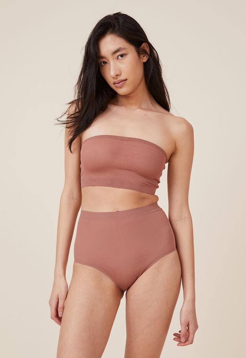 Cotton On - Power mesh shapewear highwaisted bikini - cappuccino