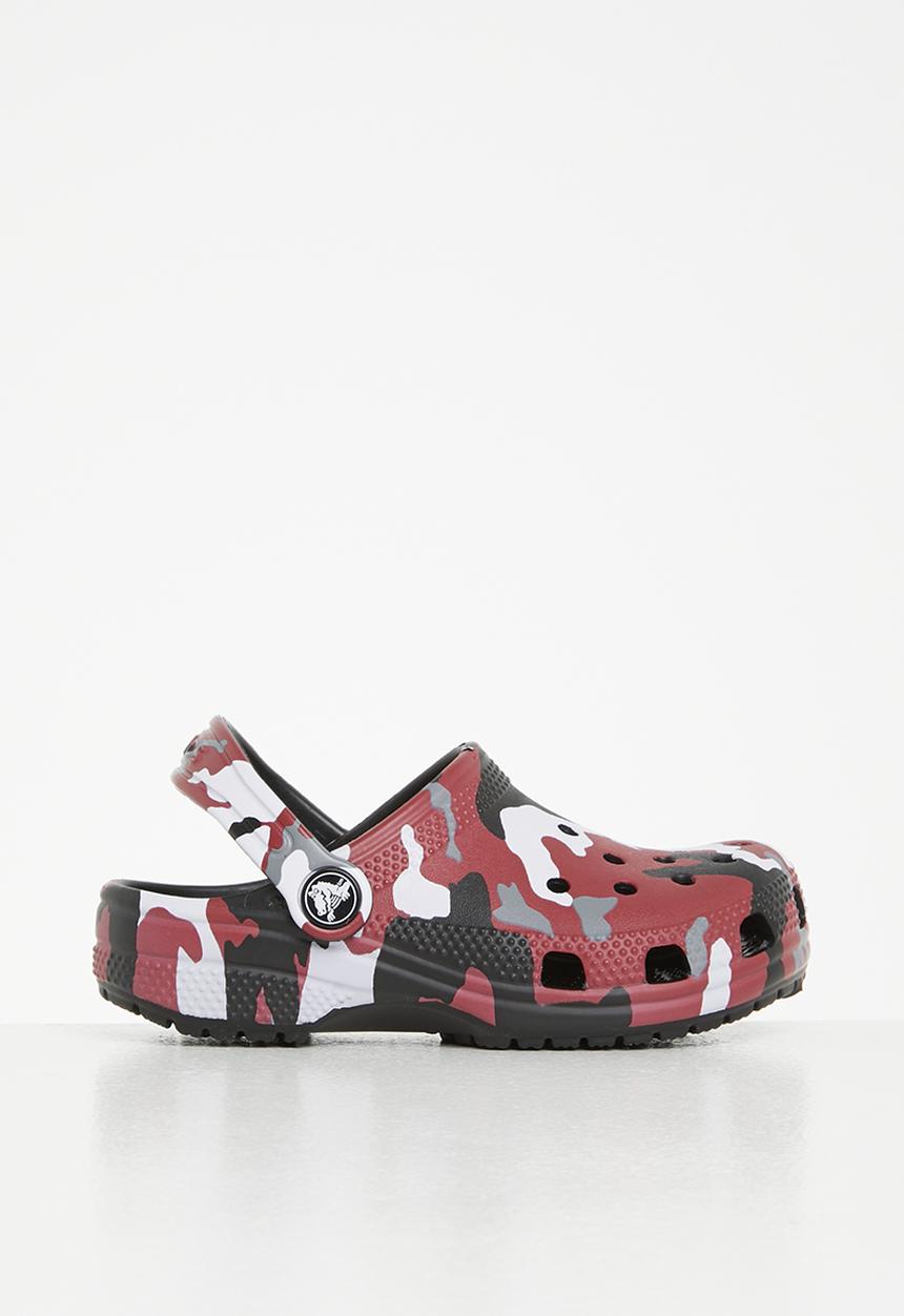 Crocs - Classic camo clog k - black & red