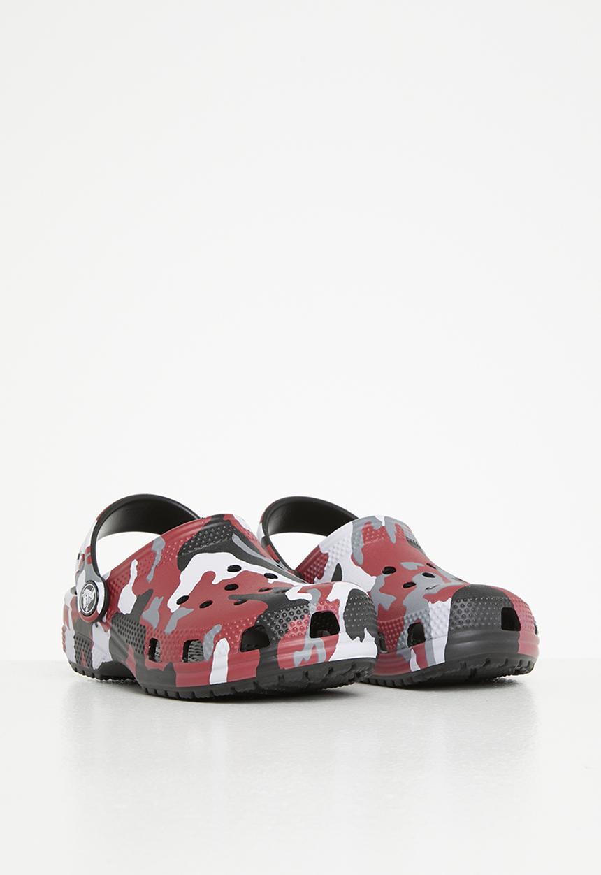 Crocs - Classic camo clog k - black & red