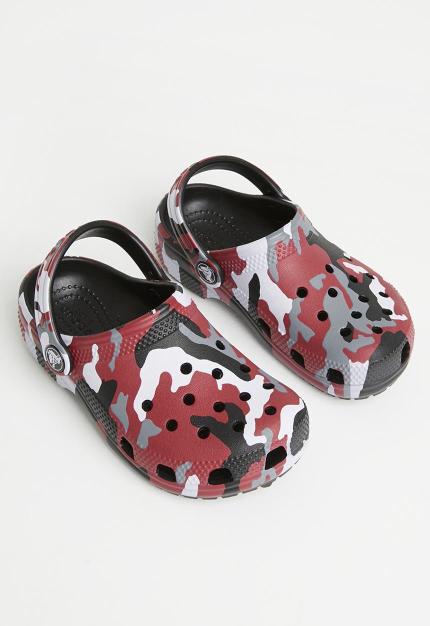 Crocs - Classic camo clog k - black & red