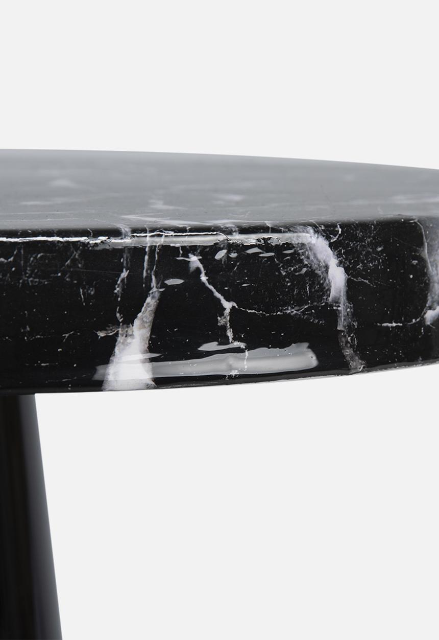 Present Time - Side table marble look - black