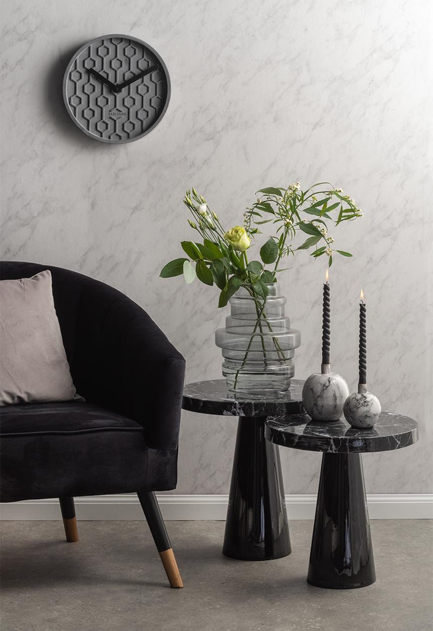 Present Time - Side table marble look - black